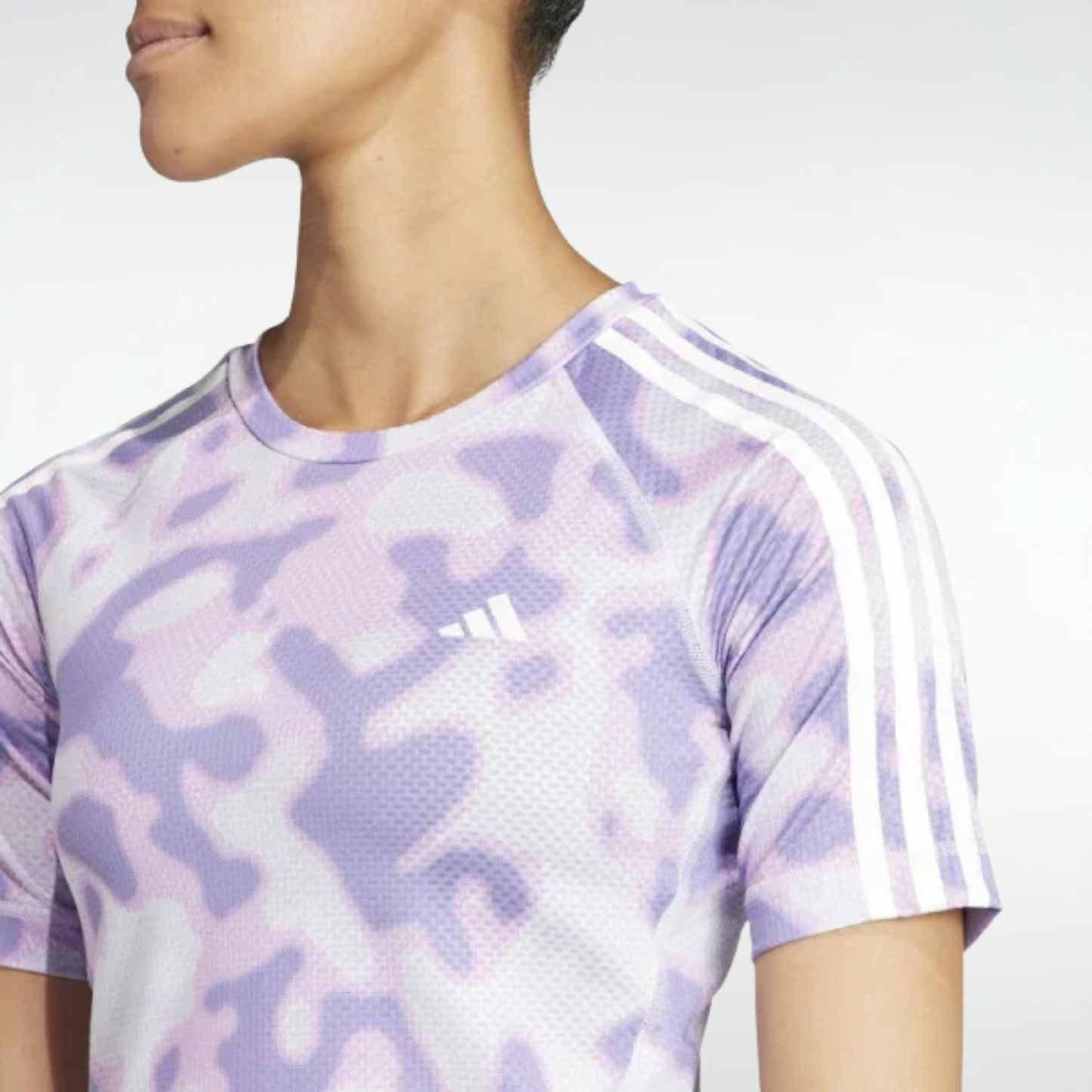 Remera Adidas Own The Run 3 Rayas - Violeta