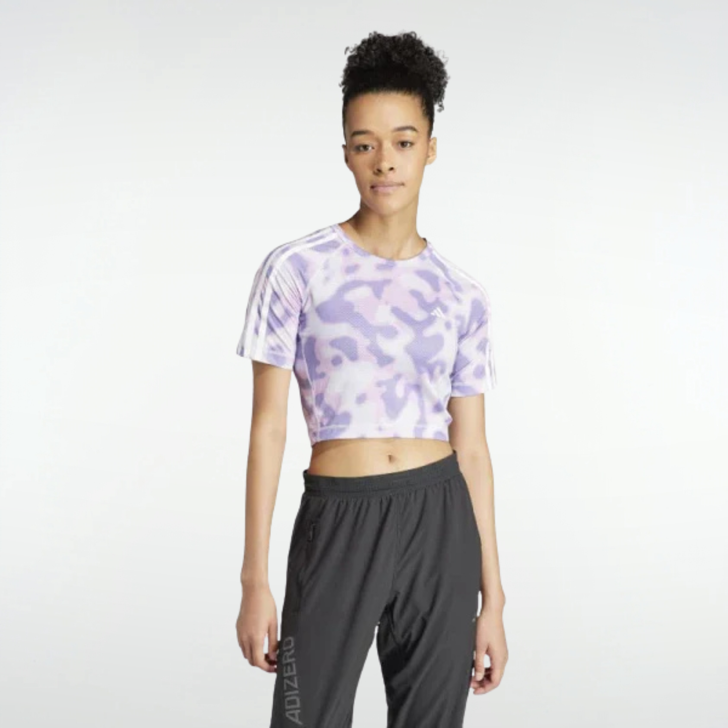 Remera Adidas Own The Run 3 Rayas - Violeta