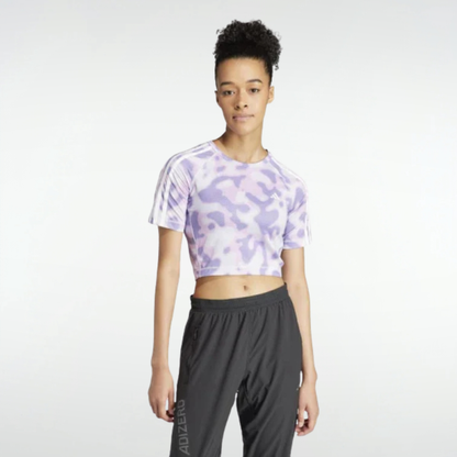 Remera Adidas Own The Run 3 Rayas - Violeta