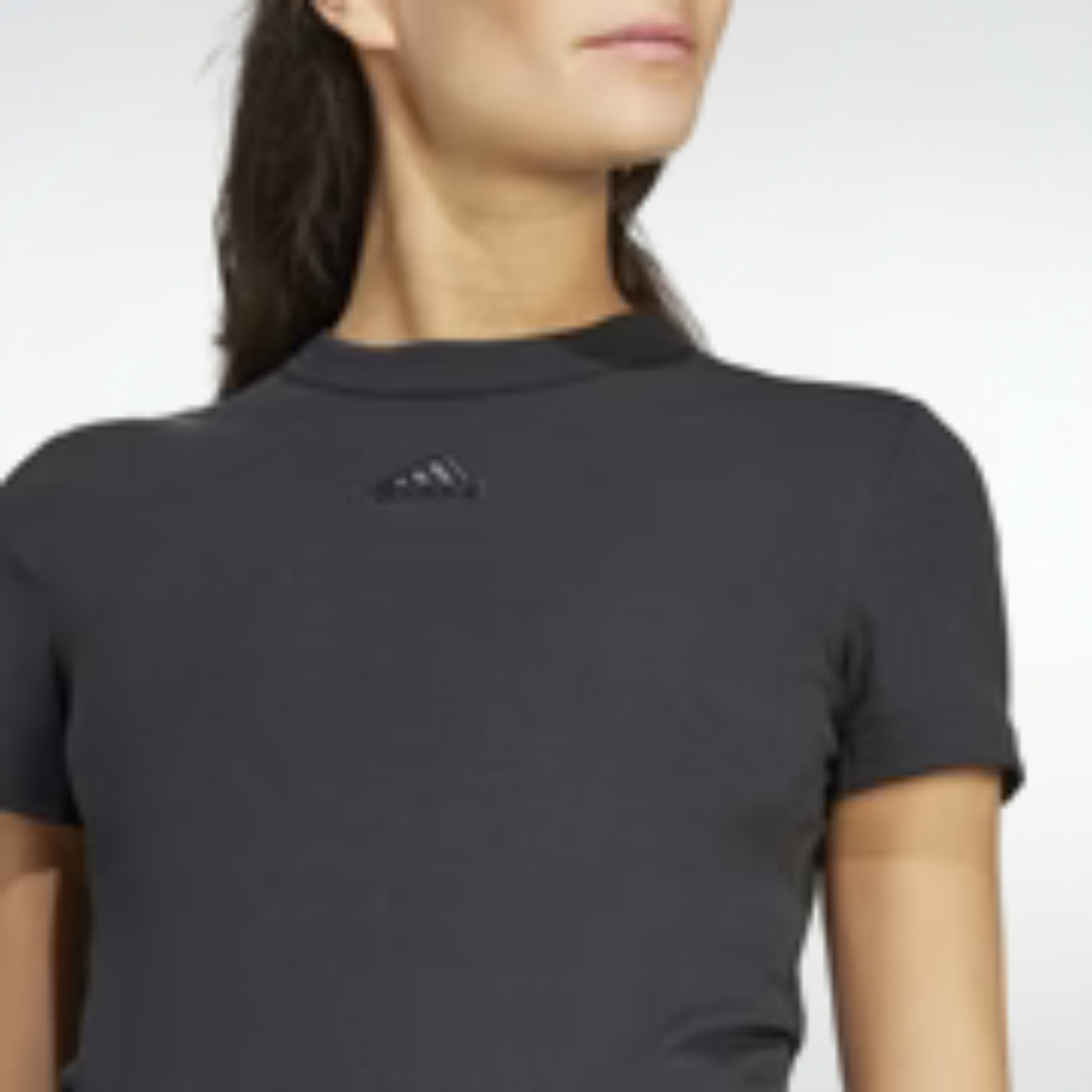 Remera Adidas Ribbed Fitted (Pre mamá) - Negro