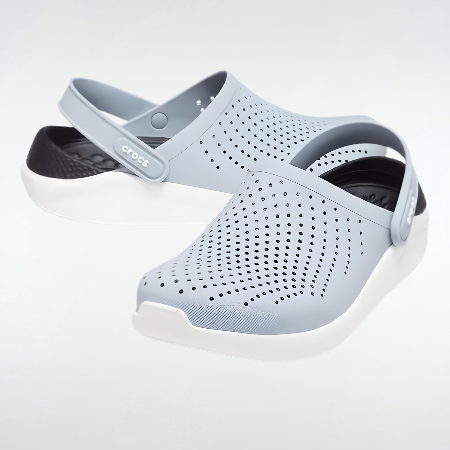Crocs Literide™ Clog Zuecos Sandalias Championes - Gris con negro