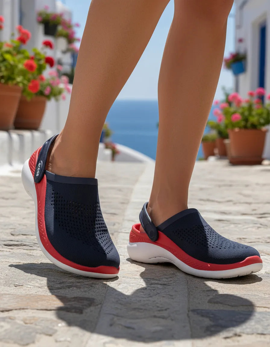 Crocs Literide™ 360 Sandalias Unisex Cómodas Y Ligeras - Negras con rojo